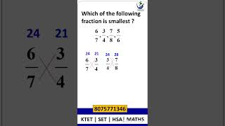 KTET CATEGORY 3 MATHS PREVIOUS  13  Smallest Fraction [upl. by Ayoted]