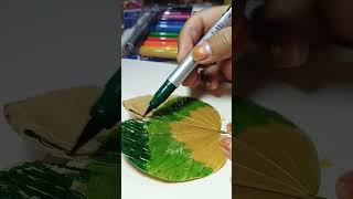 Dry Leaf brush pen 🍃  explore ytshorts viralvideos art asmrvideo diywithakanksha4681 [upl. by Parette]