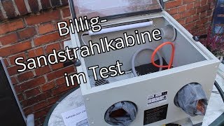 BilligSandstrahlkabine 90 l im Test  selbst sandstrahlen  günstig kaufen anstatt selber bauen [upl. by Soma130]