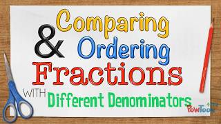 Comparing and Ordering Fractions with Different Denominators fraction strips [upl. by Meletius516]