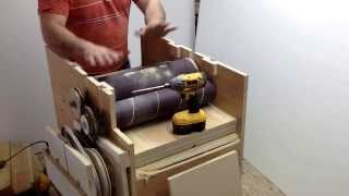 Wooden Tool Mans quotDrum Sander 14quot making adjustments [upl. by Oiratno]