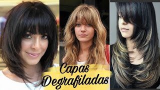 CORTES DE CABELLO MEDIANO Y LARGO EN CAPAS ESCALONADAS Y DEGRAFILADAS Enmarca el Rostro MUJER 2022 [upl. by Bred]