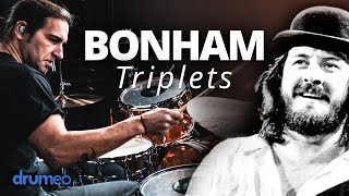 How To Play John Bonham Triplets Drum Lesson [upl. by Clorinde]