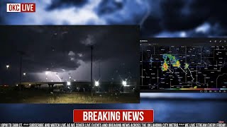 🔴OKC LIVE  Yukon Autoped  Severe Weather amp Lightning breakingnews live okwx [upl. by Matthei]