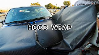 Carbon Fiber Hood Wrap on my Mini Cooper S R53 [upl. by Wallraff]