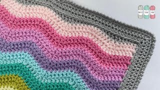 How to Crochet a Border on a Ripple Stitch Blanket [upl. by Aileve]