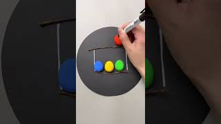 Simple Paper Folding  Create a Hot Air Balloon Painting in 20 Seconds  DIY  Parent Child [upl. by Liman]