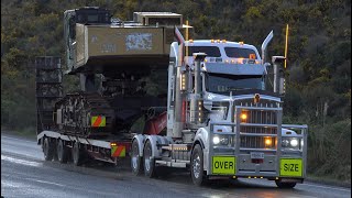 Hawkes Bay Heavy Haulage Kenworth T909 Descending Into Dunedin 4K [upl. by Nnayram]