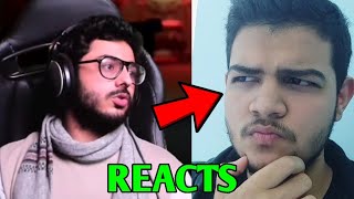 CarryMinati REACTS To Me  NeonMan  CarryMinati Neon Man Reaction  CarryisLive shorts [upl. by Lledrac]