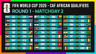 Round 1 Matchday 2 Schedule  FIFA World Cup 2026 CAF African Qualifiers [upl. by Olrac288]