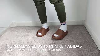 Yeezy Slides Flax  Unboxing and On Feet [upl. by Eelrac]