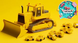 YELLOW CARS for Kids Learn Colors with Bulldozers School Bus Construction Trucks For Kids [upl. by Ennaeilsel]