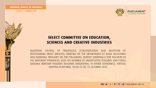 Select Committee on Education Sciences and Creative Industries 15 October 2024 [upl. by Aleb]