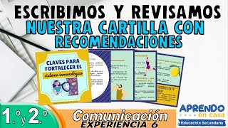 ESCRIBIMOS Y REVISAMOS NUESTRAS CARTILLAS DE RECOMENDACIONES  Aprendo en casa secundaria [upl. by Hilliary387]