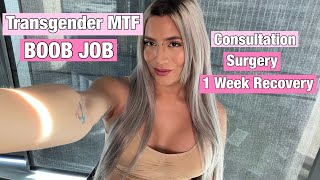 Transgender MTF  Breast Augmentation  1 Week Recovery [upl. by Adnovay]