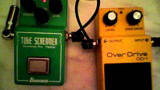 vintage Ibanez TS808 vs vintage Boss OD1 [upl. by Aennaej]