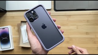 Unboxing  install iPhone 14 Pro Max Rhinoshield crashguardnx Lavender  3D impact protector [upl. by Blondy]