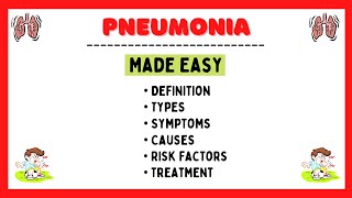 Pneumonia symptoms of pneumonia types of pneumonia causes of pneumonia treatment of pneumonia [upl. by Amek194]