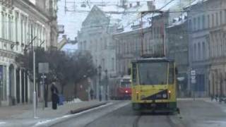 Trams in Miskolc Hungary  Straßenbahn  Villamosok Misklocon [upl. by Lerej]