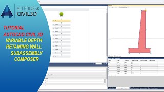 Autocad Civil 3D Variable Depth Retaining Wall Subassembly Composer [upl. by Otsirave]