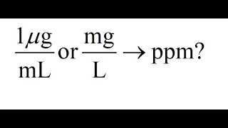 Microgram per milliliter to ppm [upl. by Bayly]