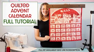 Quilted Advent Calendar  Free Tutorial fabric design Andover Fabric [upl. by Decrem]