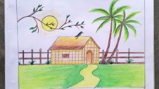 house drawing 🏡🏡 simple house drawing ❤️❤️ [upl. by Shirah]