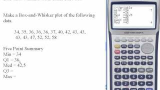 BoxandWhisker Plot on Casio FX9860 [upl. by Ydissak633]