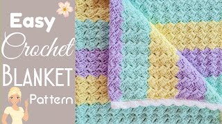 EASIEST CROCHET BABY BLANKET EVER 👼 The Sober Granny Baby Blanket 🌸 [upl. by Bernardine]