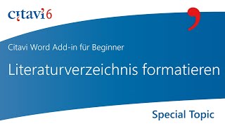 Citavi 6 Word Addin Literaturverzeichnis formatieren 213 [upl. by Sabra]