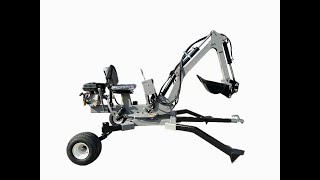 50mm ball towed mini backhoe from transport mode to Digging mode Setting Up [upl. by Yhtomiht330]