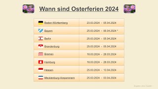 Wann sind Osterferien 2024 [upl. by Itida]