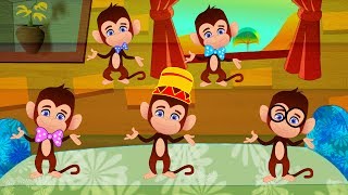 Five Little Monkeys with lyrics  Kindergarten Nursery Rhymes For Children  Cartoons by Kids Tv [upl. by Engud467]