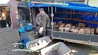 Log Splitter in Action  Powerful Wood Splitting Machine [upl. by Sinnal]