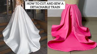 How To Cut and Sew a Detachable Wedding dress Train [upl. by Amelina]