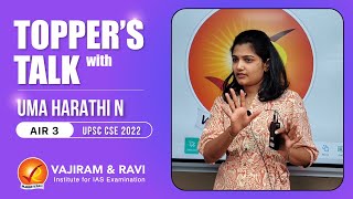 Toppers Talk with Uma Harathi N AIR 3  Vajiram amp Ravi [upl. by Sanfred576]