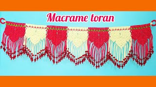 How to make macrame heart shape toran New [upl. by Rosalia]