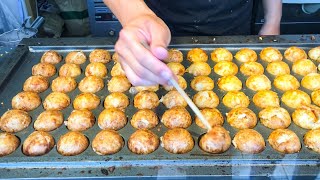 Japanese street food  TAKOYAKI たこ焼き [upl. by Ateiluj604]