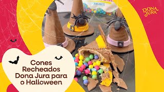 Cones Recheados Dona Jura para o Halloween  Cacau Foods [upl. by Ube]