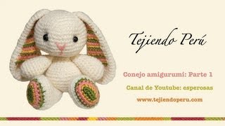 Conejo amigurumi Parte 1 tejiendo el cuerpo y la cabeza [upl. by Freyah353]