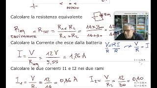 Circuito elettrico in continua con due Resistenze in parallelo [upl. by Yeliak]