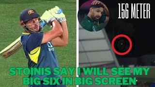 Marcus Stoinis biggest six against Harris Stoinis say i will see my biggest six in big screen [upl. by Nosna928]