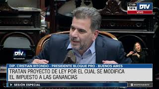 LEY DE IMPUESTO A LAS GANANCIAS MODIFICACION  Diputado Ritondo Cristian  Sesión 19092023 [upl. by Eellah236]