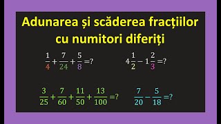 Fractii ordinare adunare si scadere numitor comun cmmmc exercitii clasa 5Invata Matematica Usor [upl. by Ajnin]