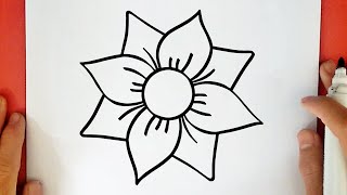 HOW TO DRAW A FLOWER [upl. by Ellecrad]