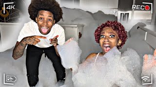 EPIC SUPER FOAMING KITCHEN PRANK ON ANGRY GIRLFRIEND   REVENGE  😱 [upl. by Htir]