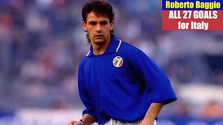 Roberto Baggio ◉ All 27 Goals for Italy 🇮🇹 [upl. by Noffets]