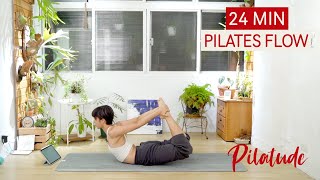 24分鐘 皮拉提斯流動｜中階皮拉提斯｜脊椎活動 24min pilates flow｜Pilatude [upl. by Chatterjee]