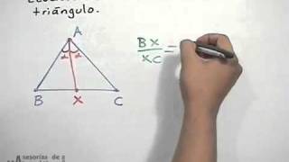 Ecuación de la bisectriz en un triángulo  geometría analítica PARTE 1 [upl. by Leicester957]