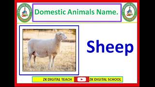 Domestic animals  English work book  Animals name with picture [upl. by Suissac]